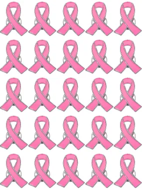 25pcs Conciencia del cáncer de mama Alfileres de solapa Alfileres de cinta rosa Alfileres de cinta de esperanza Alfileres de sol