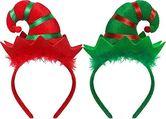 2pcs Diadema de Navidad Diadema elfo Diadema Multicolor Sombrero de Elfo Para Niñas Damas Navidad