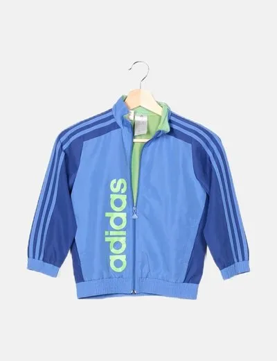 Adidas Chaqueta deportiva azul rayas