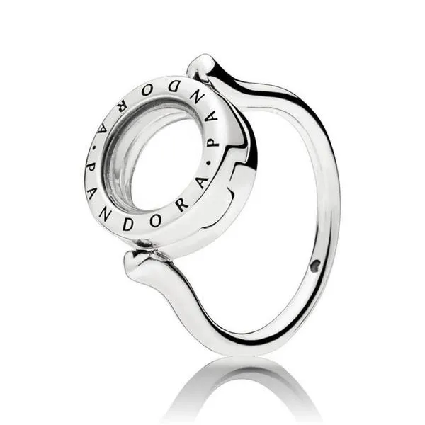 anillo pandor de plata con zafiro locket