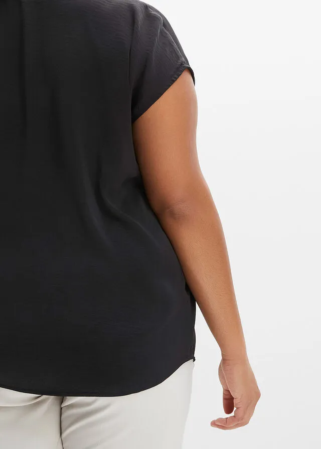 Blusa de satén Negro