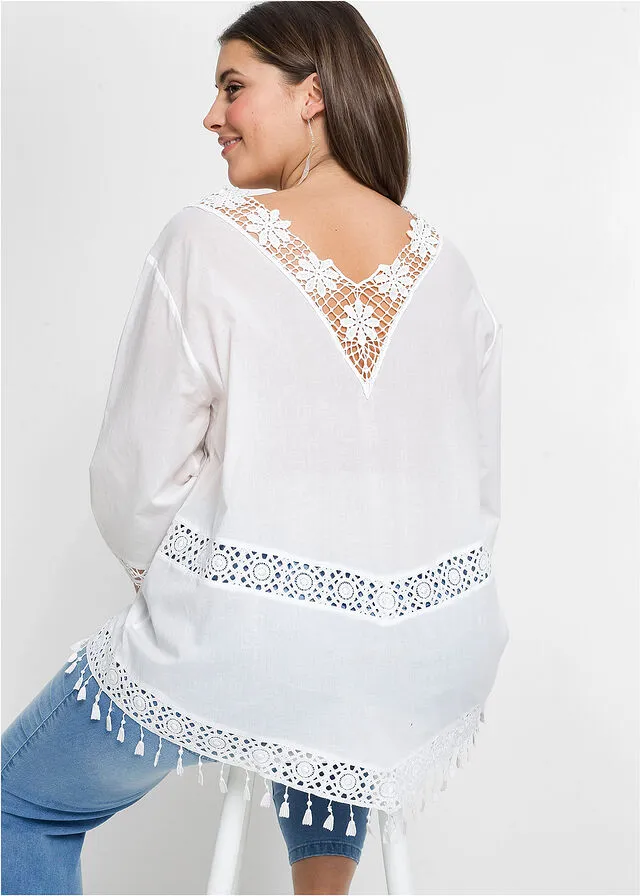 Blusa tipo túnica Blanco lana