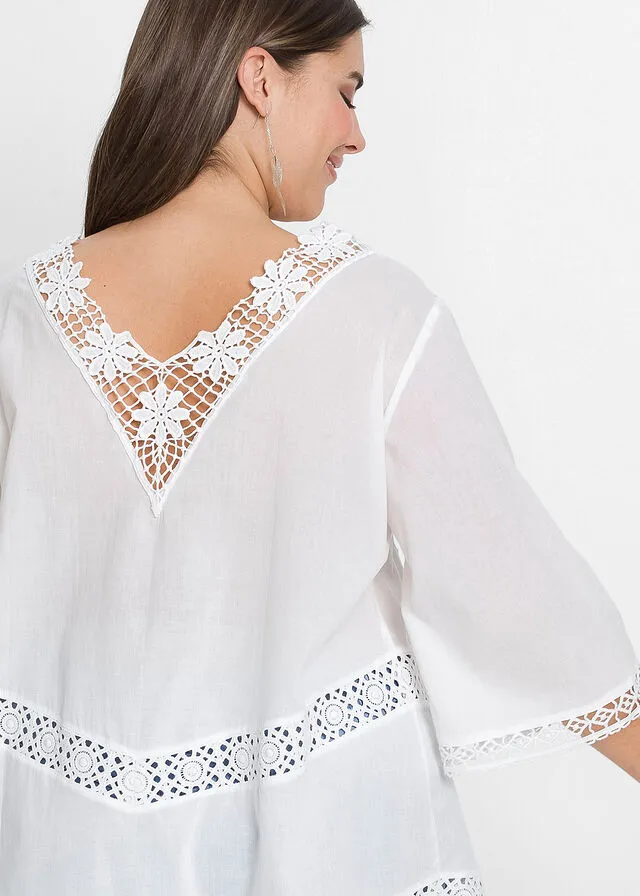 Blusa tipo túnica Blanco lana