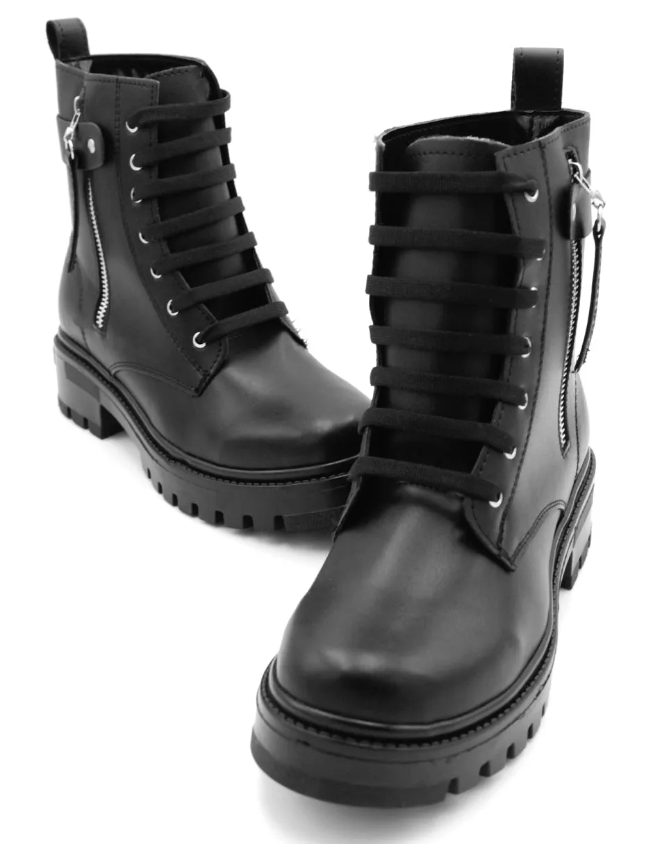 Botas casuales Bike en Piel vegana – Negro