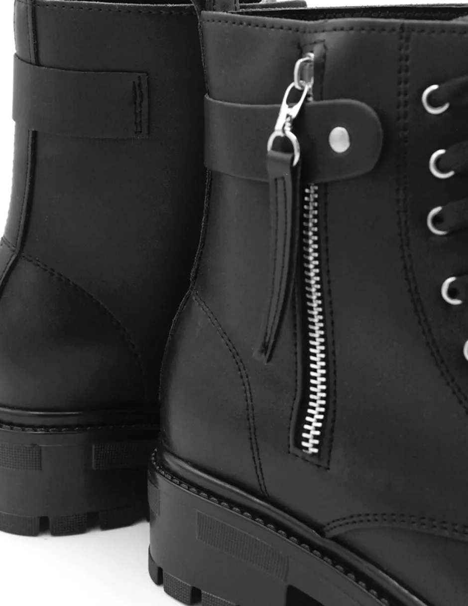 Botas casuales Bike en Piel vegana – Negro