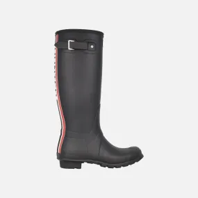 Botas de agua Hunter Orginal tall LG Bkstrp black con logo trasero