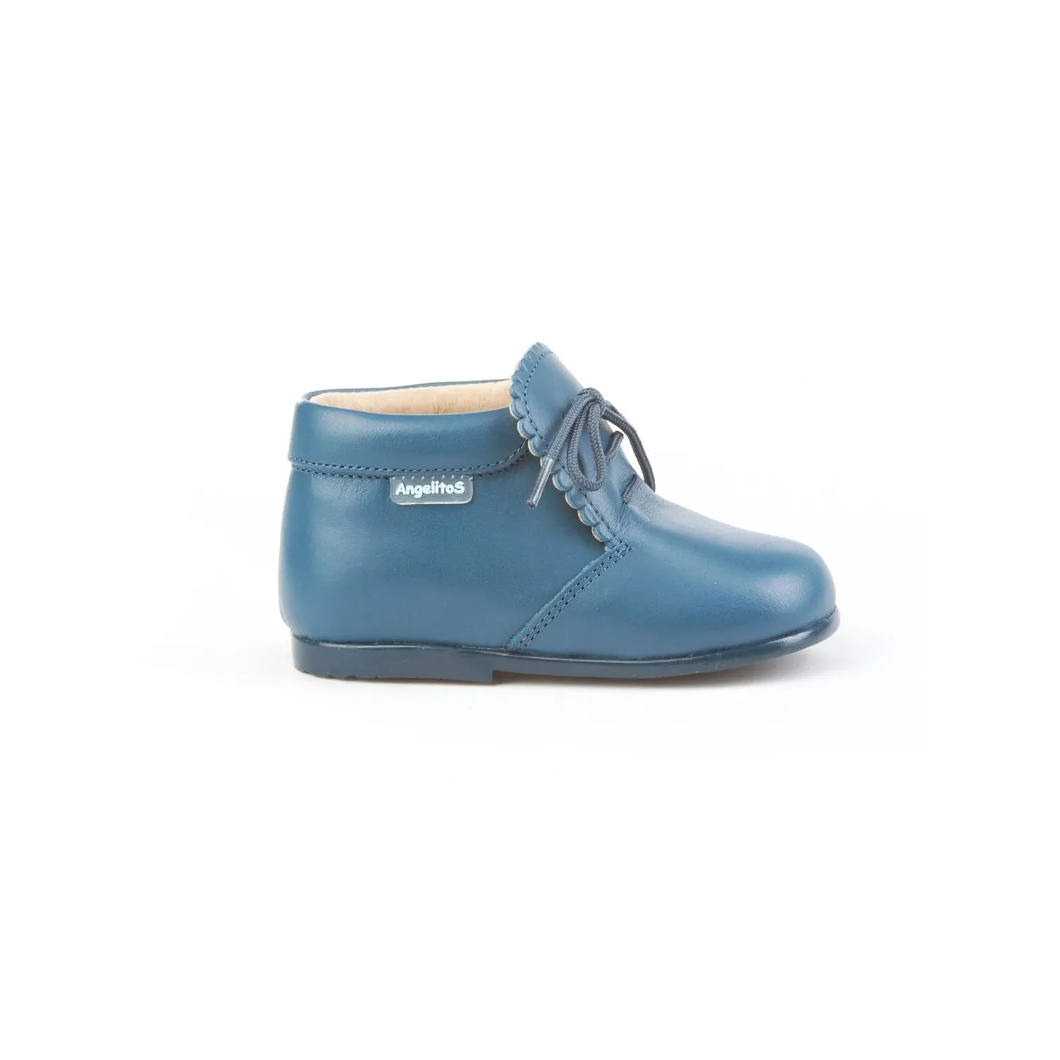 Botas De Piel Azul De Niño Angelitos 26635-18 (tallas De 18 A 24)