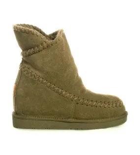 Botas de piel Josca taupe -Altura cuña interna + suela: 7cm-