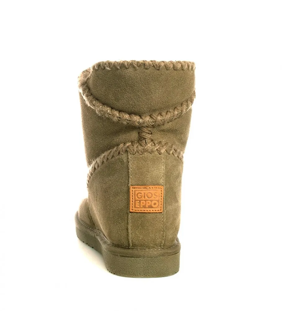 Botas de piel Josca taupe -Altura cuña interna + suela: 7cm-