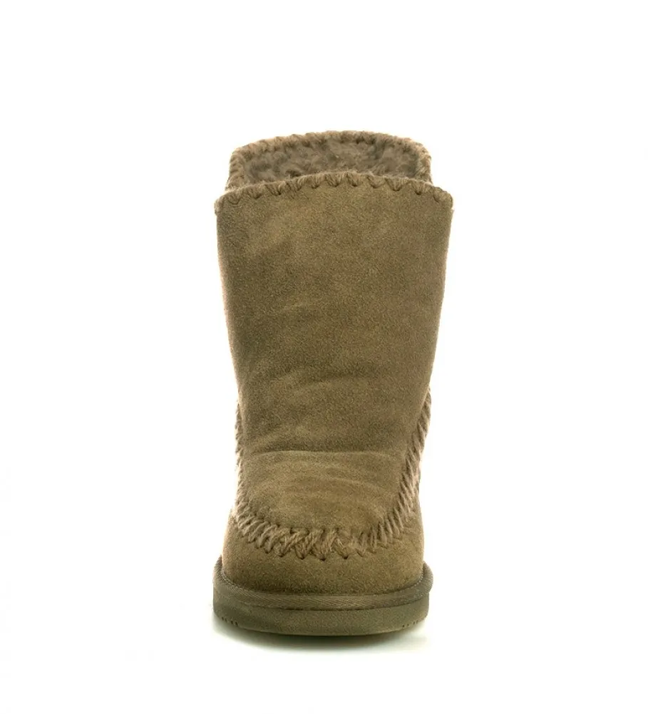 Botas de piel Josca taupe -Altura cuña interna + suela: 7cm-