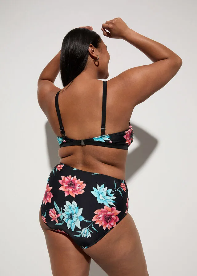 Braguita de bikini de secado rápido Azul claro de flores