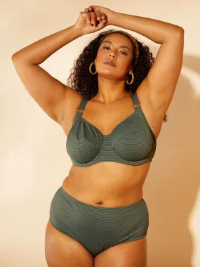 Braguita de bikini efecto seersucker - VERDE