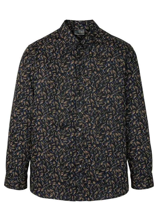 Camisa de manga larga Negro de flores