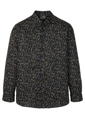 Camisa de manga larga Negro de flores