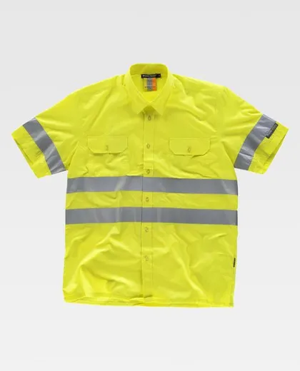 Camisa manga corta con un bolso de pecho Amarillo