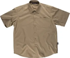 Camisa manga corta con un bolso de pecho Beige