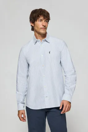 Camisa oxford de rayas azul Yale con logo bordado Rigby Go