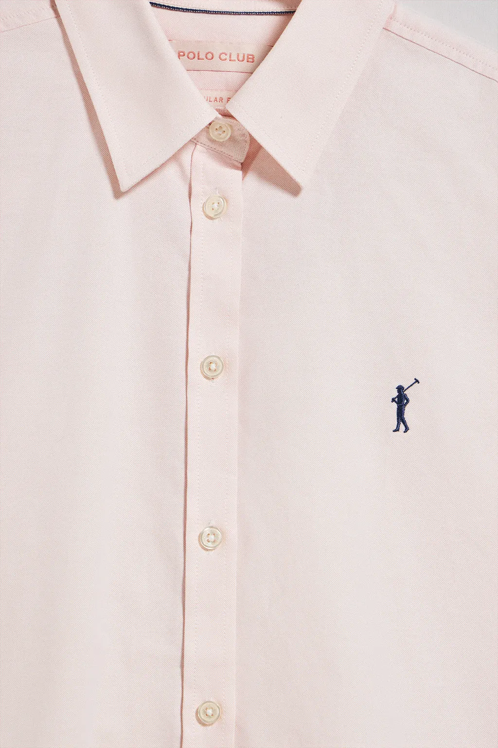 Camisa oxford rosa palo con logo bordado Rigby Go