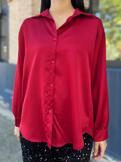 Camisa Satén Roja