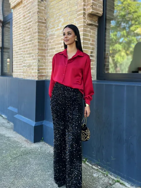 Camisa Satén Roja