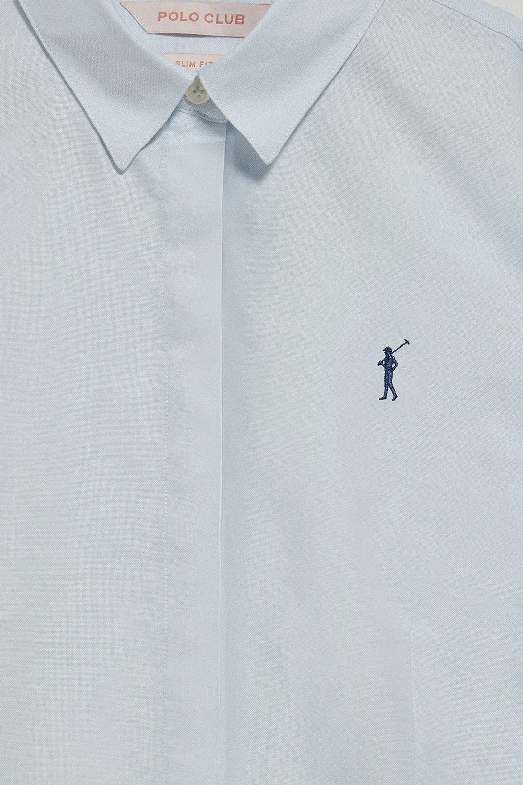 Camisa slim oxford azul cielo con logo bordado Rigby Go