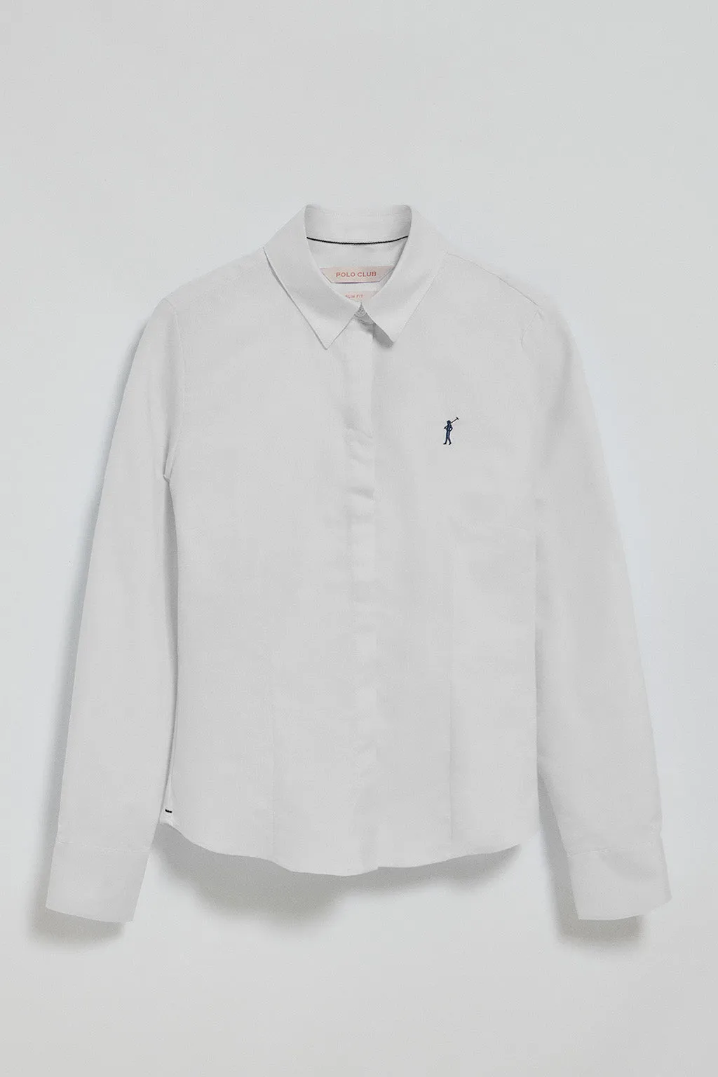 Camisa slim oxford blanca con logo bordado Rigby Go