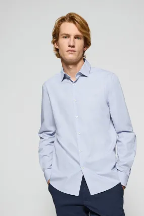 Camisa slim popelín azul cielo con logo bordado Polo Club