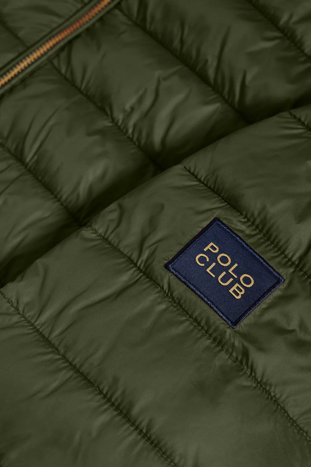 Chaqueta Charles ultralight verde con capucha y logotipo Polo Club