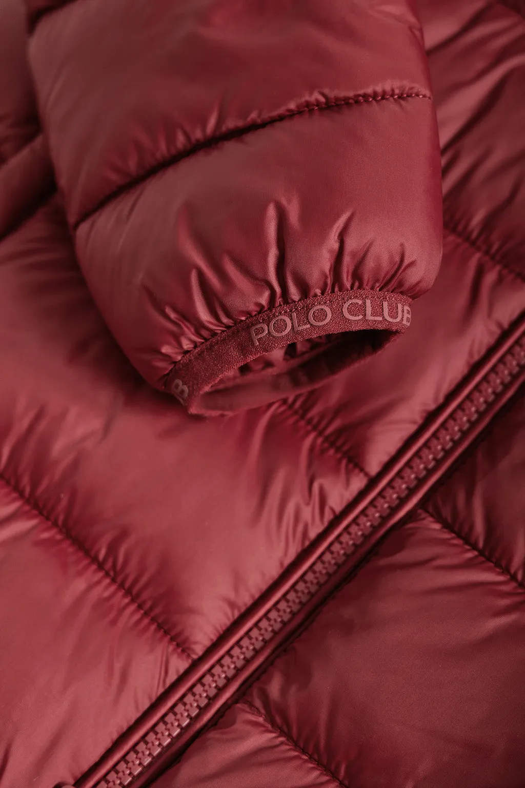 Chaqueta Coop ultralight de nio burdeos con detalles Polo Club