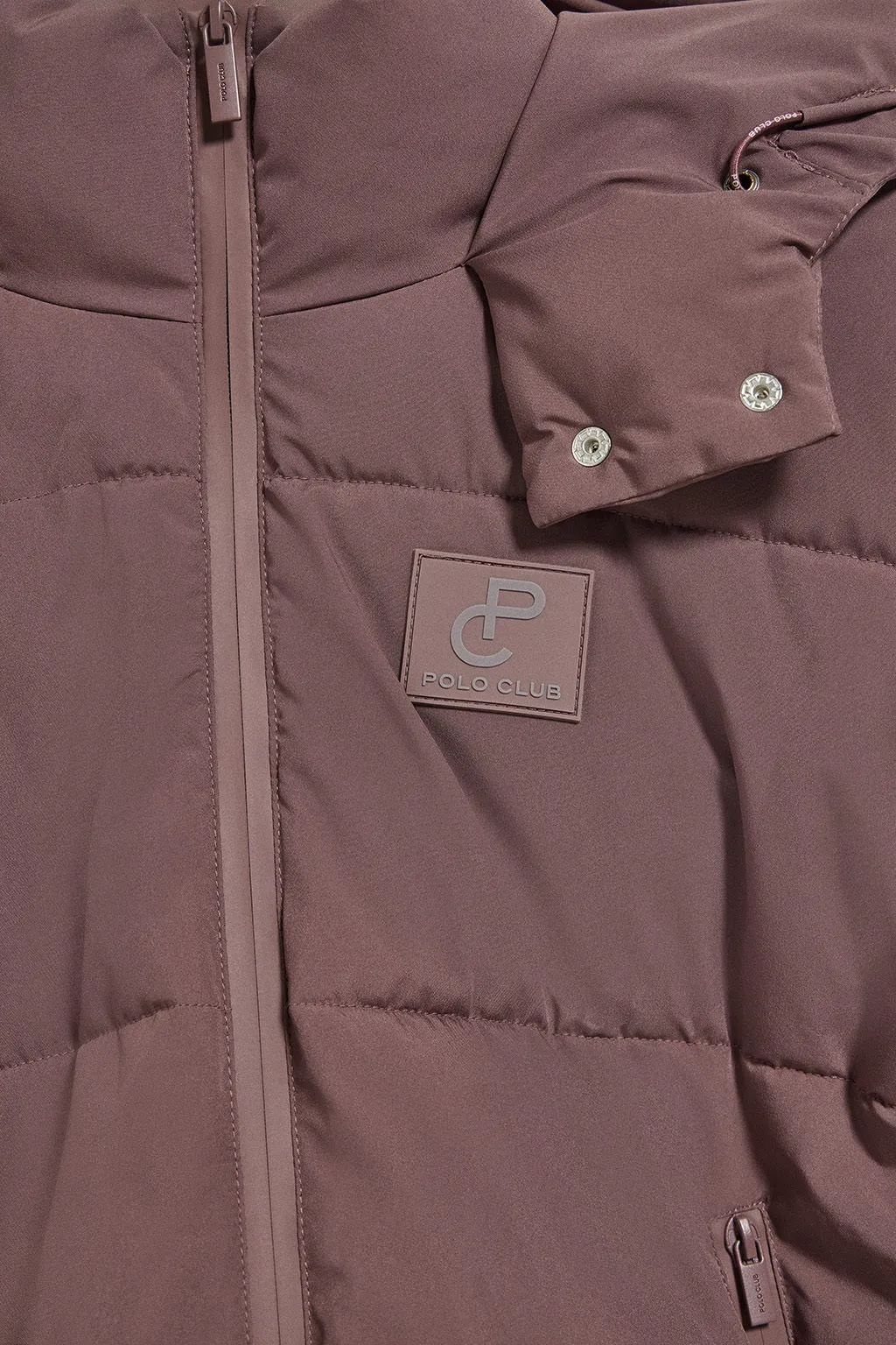 Chaqueta corta Artic rosa taupe de capucha fija y detalles Polo Club