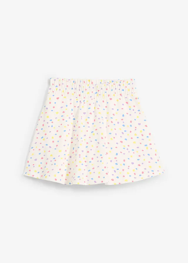 Falda de punto blanco lana-rosa pálido-amarillo-púrpura-azul provenzal