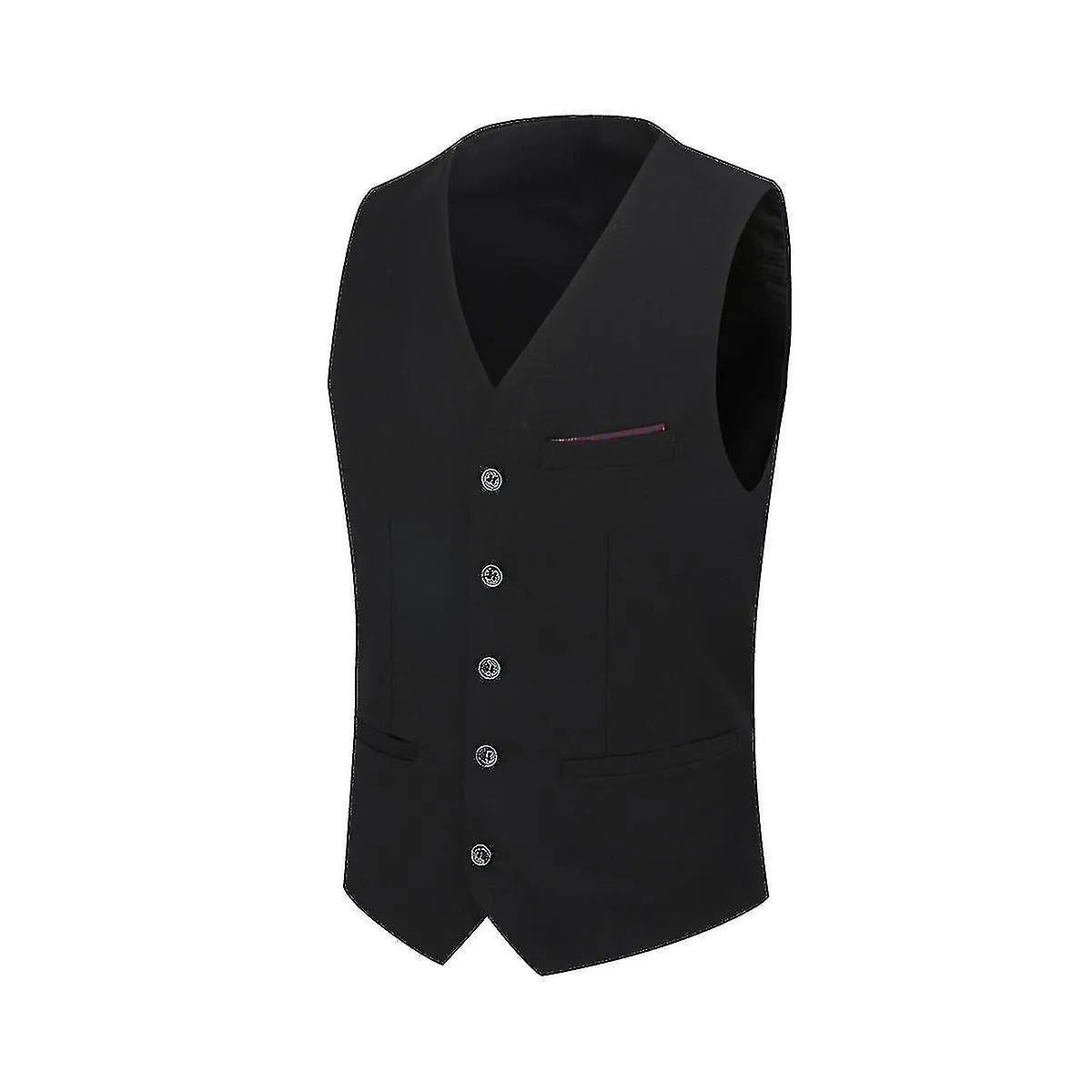 Hombre Negocio Slim Chaleco Formal Color Sólido Traje de Pecho Chaleco