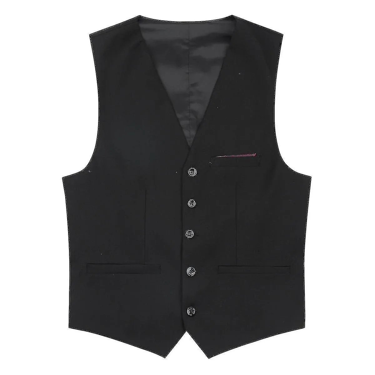 Hombre Negocio Slim Chaleco Formal Color Sólido Traje de Pecho Chaleco