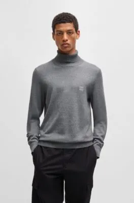 Jersey regular fit de cuello vuelto en algodón y cashmere