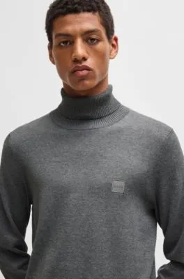 Jersey regular fit de cuello vuelto en algodón y cashmere