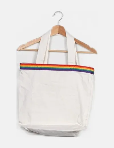 Levi's Shopper blanco de tela detalle multicolor