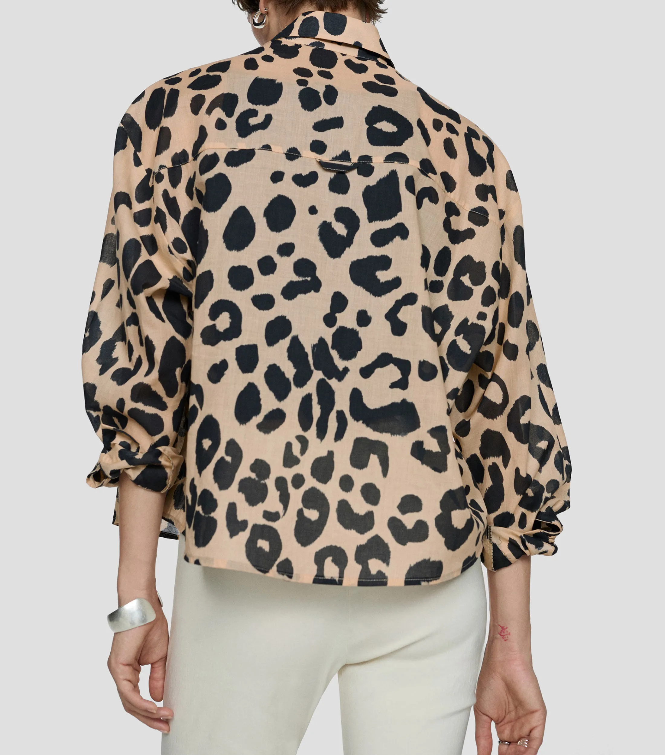 Mango Camisa estampada manga larga Mujer