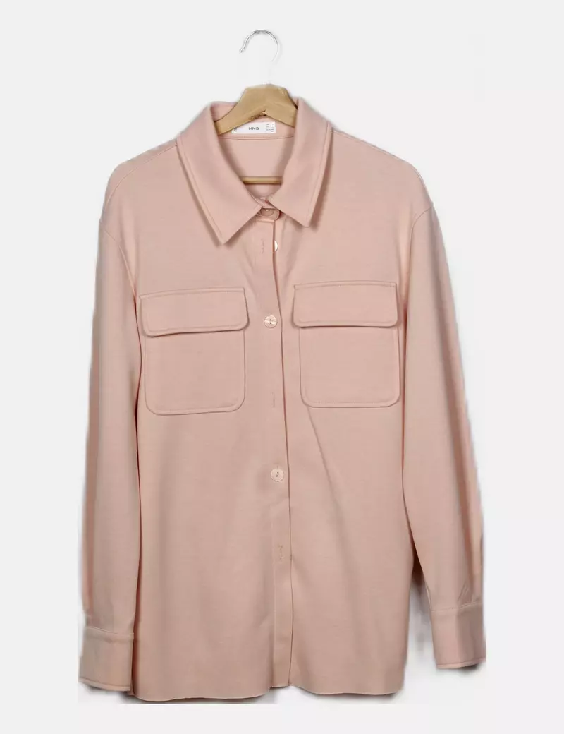 Mango Sobrecamisa básica rosa