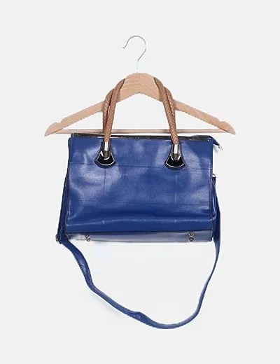 NoName Bolso azul efecto encerado