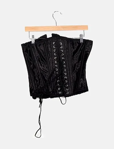 NoName Corset negro satén