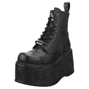 Nuevas botas de plataforma unisex Rock Metallic M-newmili083-s28 en negro