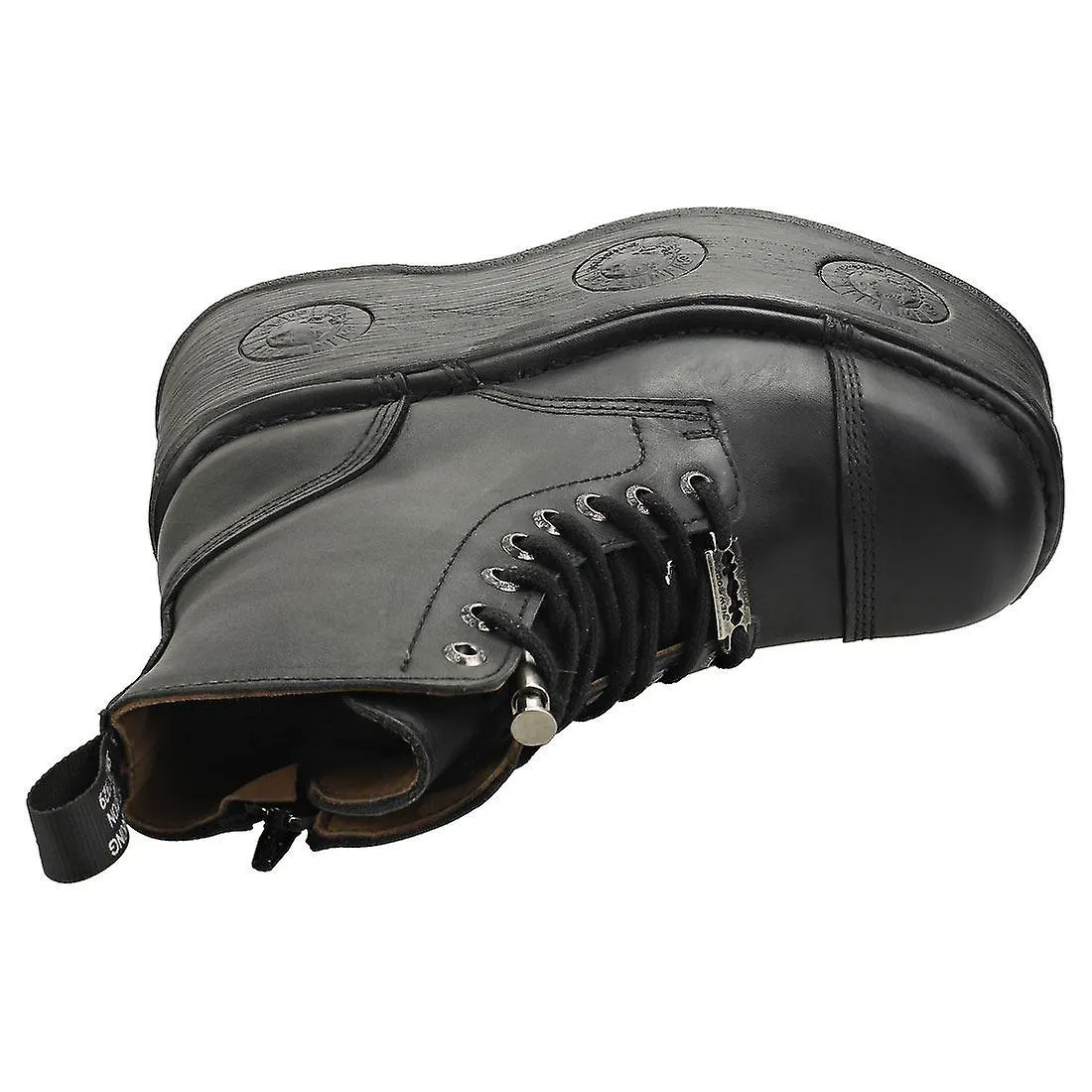 Nuevas botas de plataforma unisex Rock Metallic M-newmili083-s28 en negro