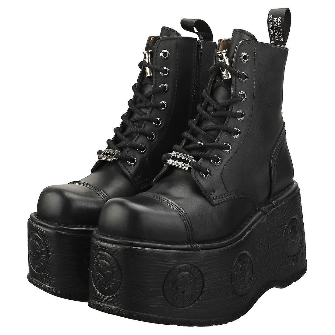 Nuevas botas de plataforma unisex Rock Metallic M-newmili083-s28 en negro