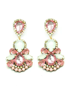 PENDIENTES CRISTAL DE FIESTA ROSA CLARO PRECIOSOS PARA TU VESTIDO