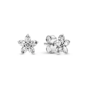 Pendientes en Plata de Ley Copos de Nieve Brillantes