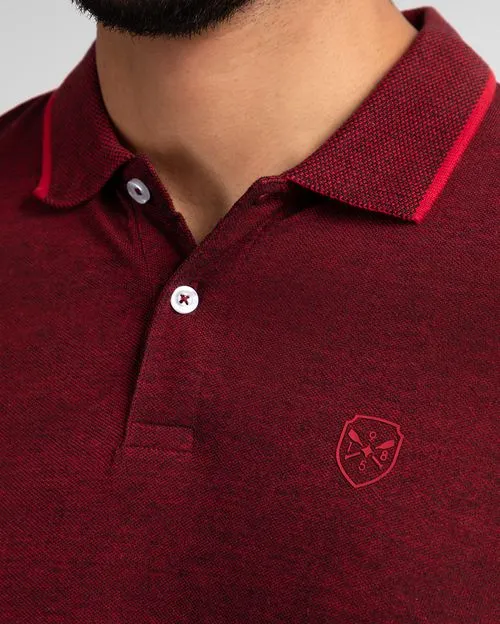 Polo Cuello Camisa Hombre Ashyto Borgoña