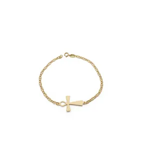 Pulsera de mujer oro amarillo 18 Ktes Cruz de la vida