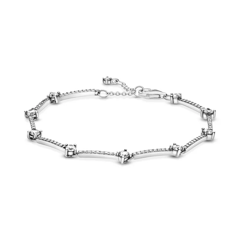 Pulsera en plata de Ley Barras Brillantes en Pave 599217C02