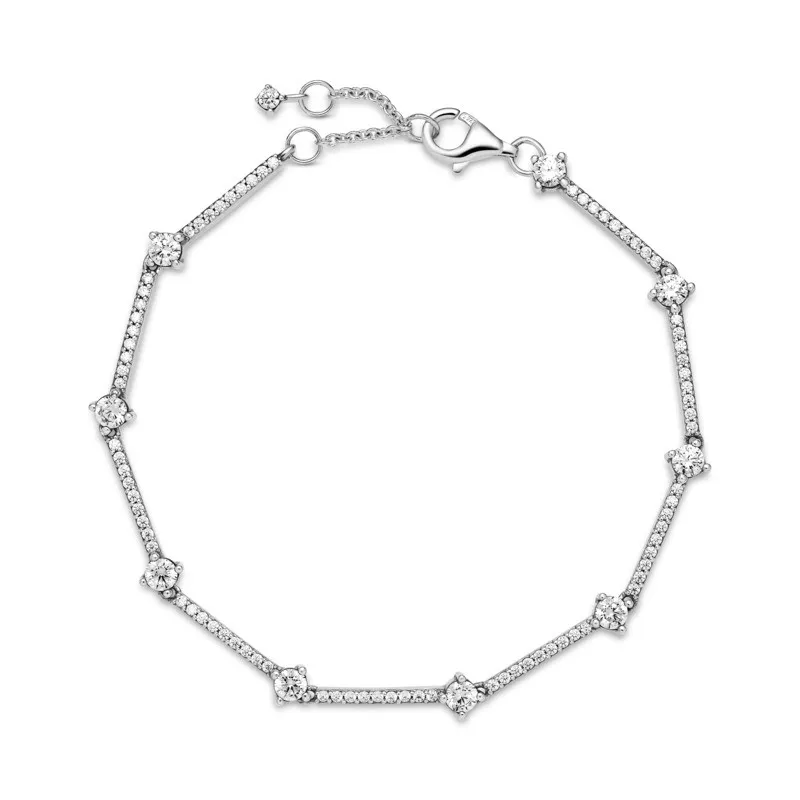 Pulsera en plata de Ley Barras Brillantes en Pave 599217C02