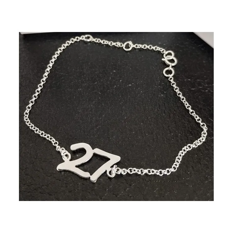 Pulsera personalizada de 2 iniciales en plata de ley